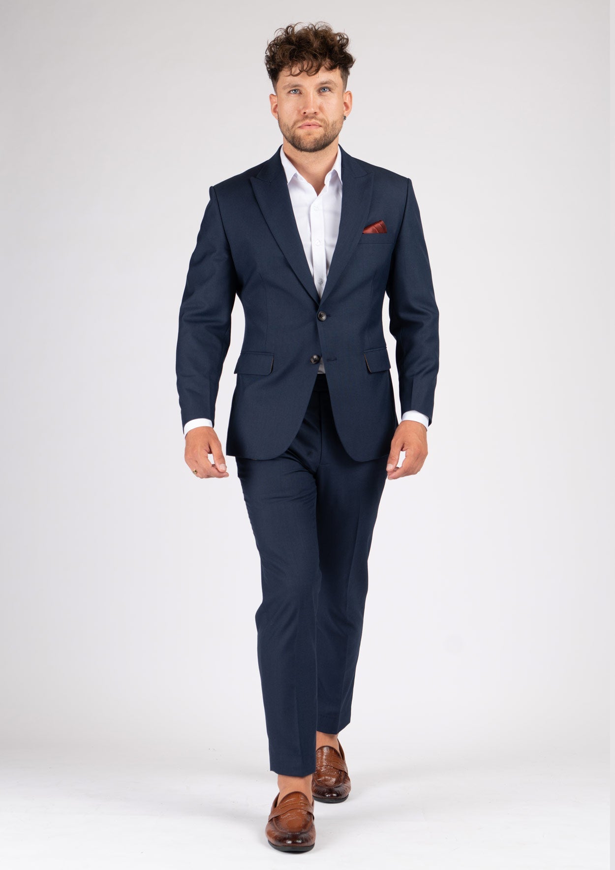 Bryant Navy Sharkskin Suit - SARTORO