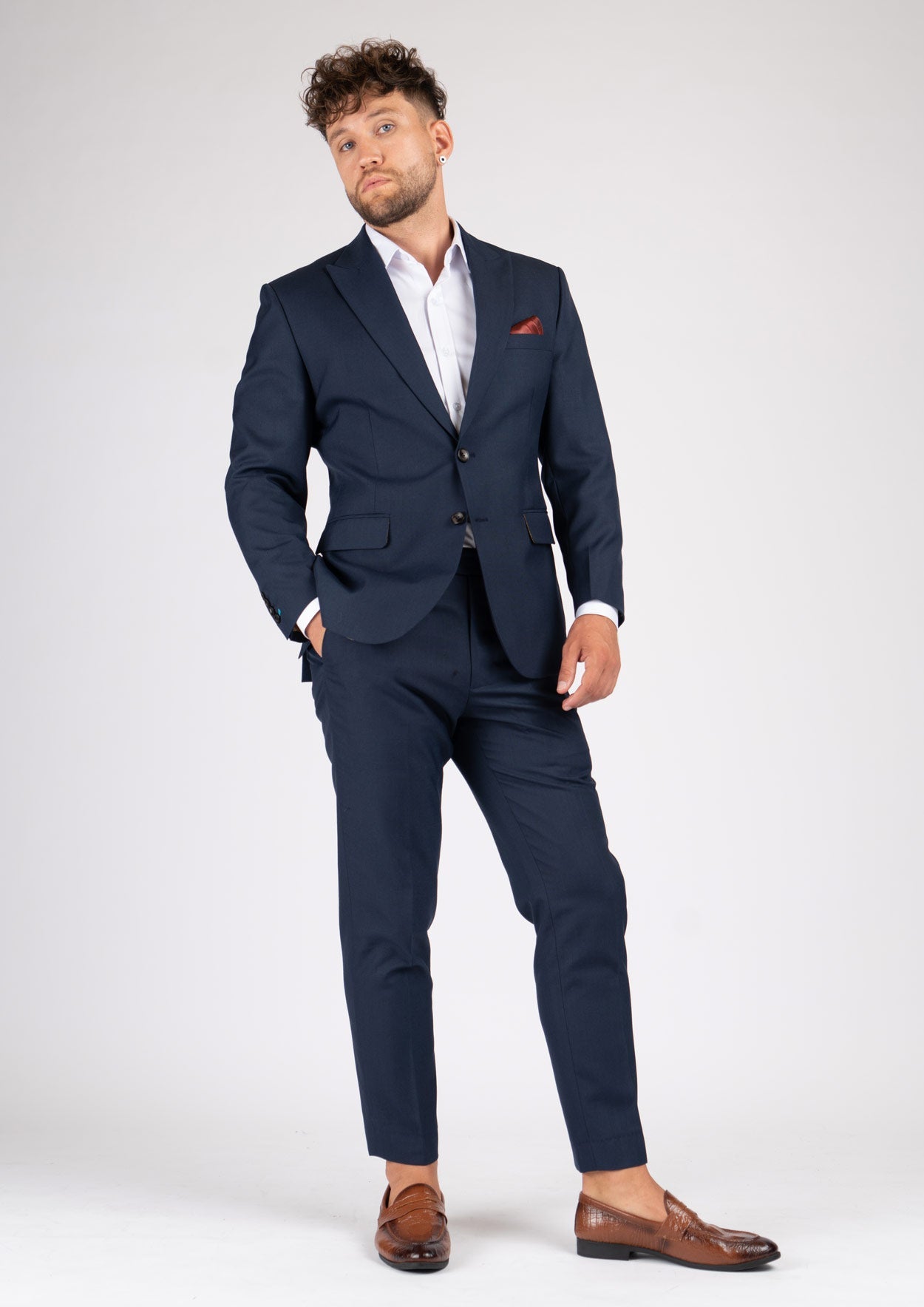 Bryant Navy Sharkskin Suit - SARTORO
