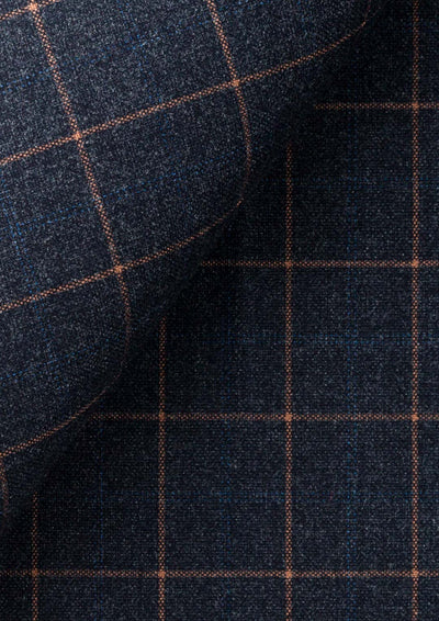 Bryant Spruce Blue Flannel Windowpane Suit - SARTORO