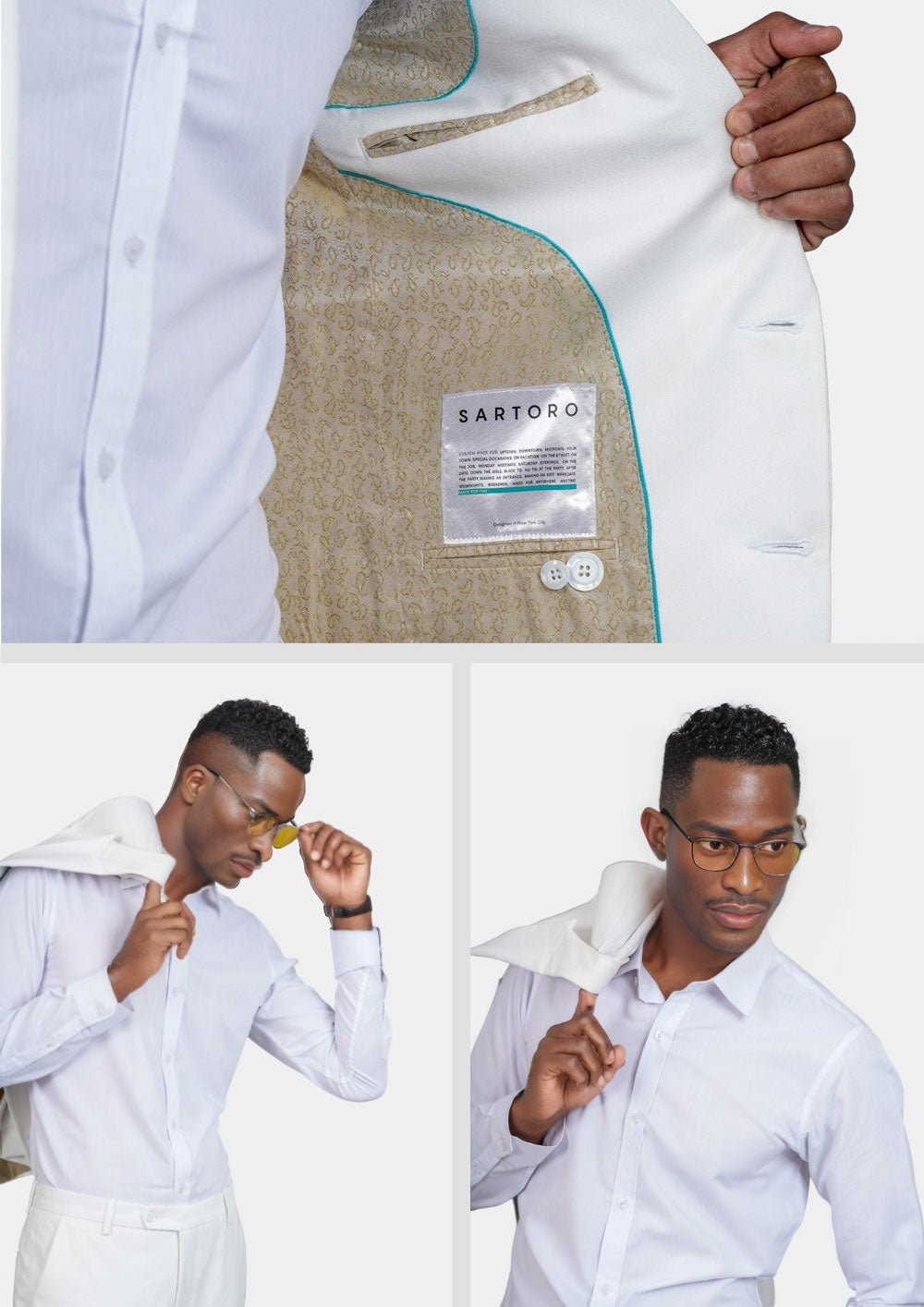 Bryant White Twill Jacket - SARTORO