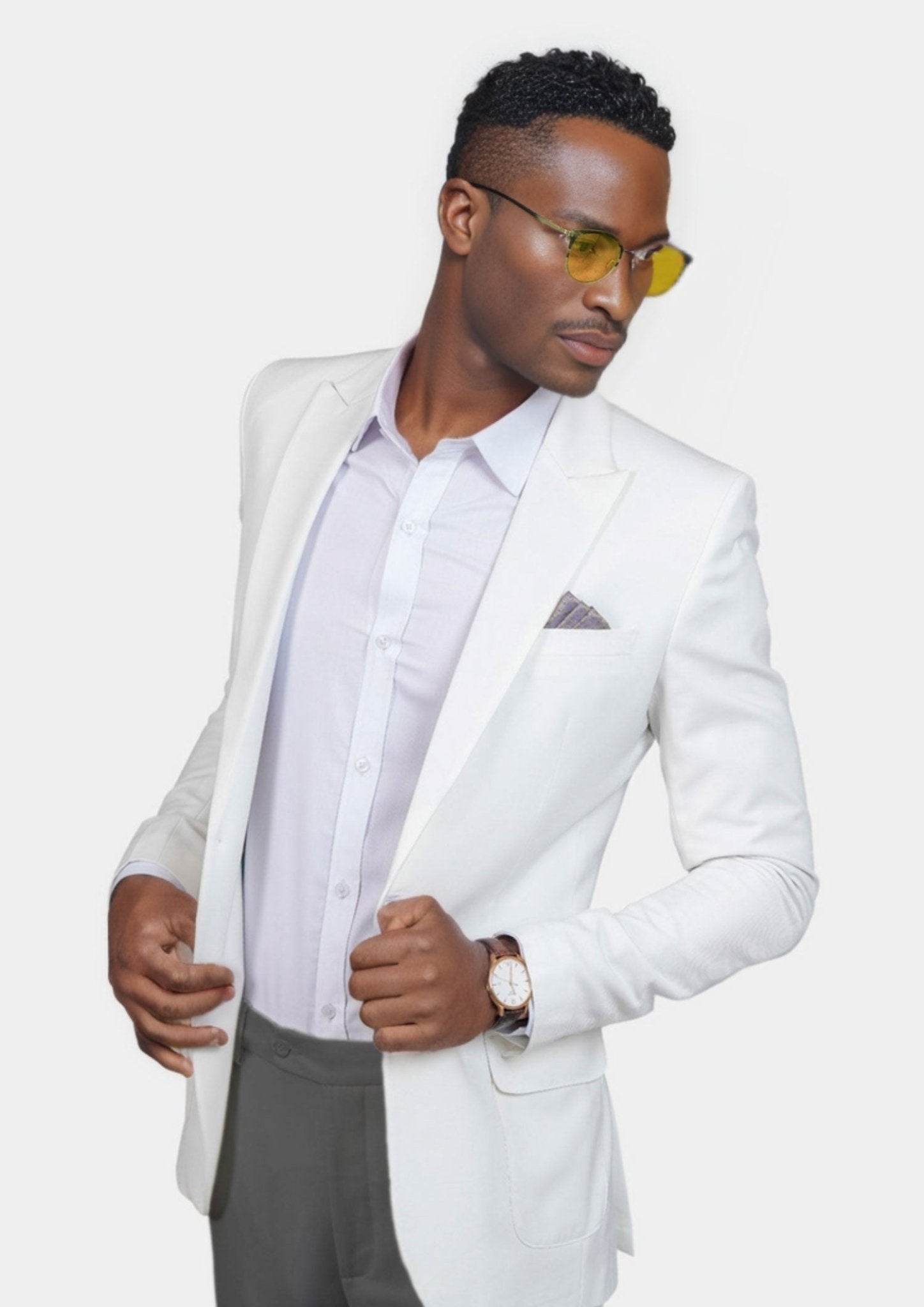 Bryant White Twill Jacket - SARTORO