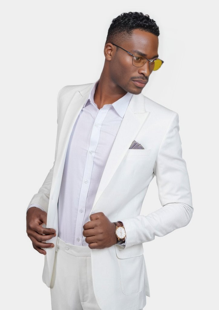 Bryant White Twill Suit - SARTORO