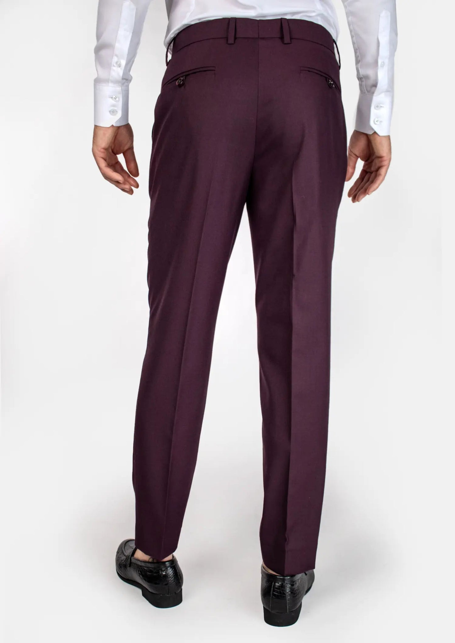 Burgundy Sharkskin Pants - SARTORO
