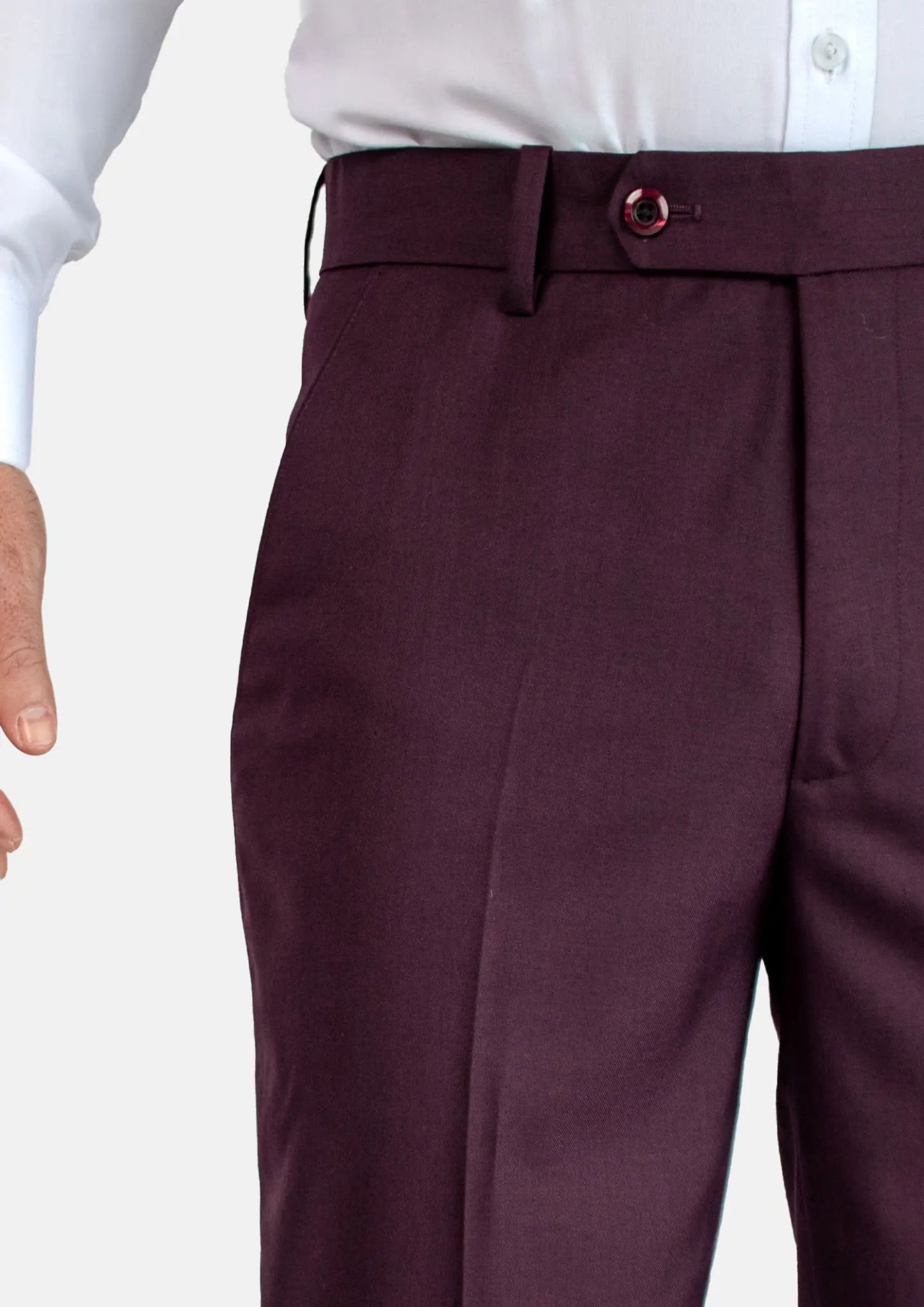 Burgundy Sharkskin Pants - SARTORO