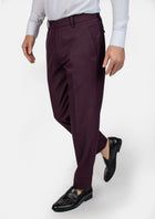 Burgundy Sharkskin Pants - SARTORO404