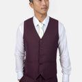 Burgundy Sharkskin Vest - SARTORO