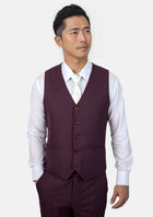 Burgundy Sharkskin Vest - SARTORO486