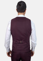Burgundy Sharkskin Vest - SARTORO649