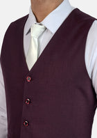 Burgundy Sharkskin Vest - SARTORO407