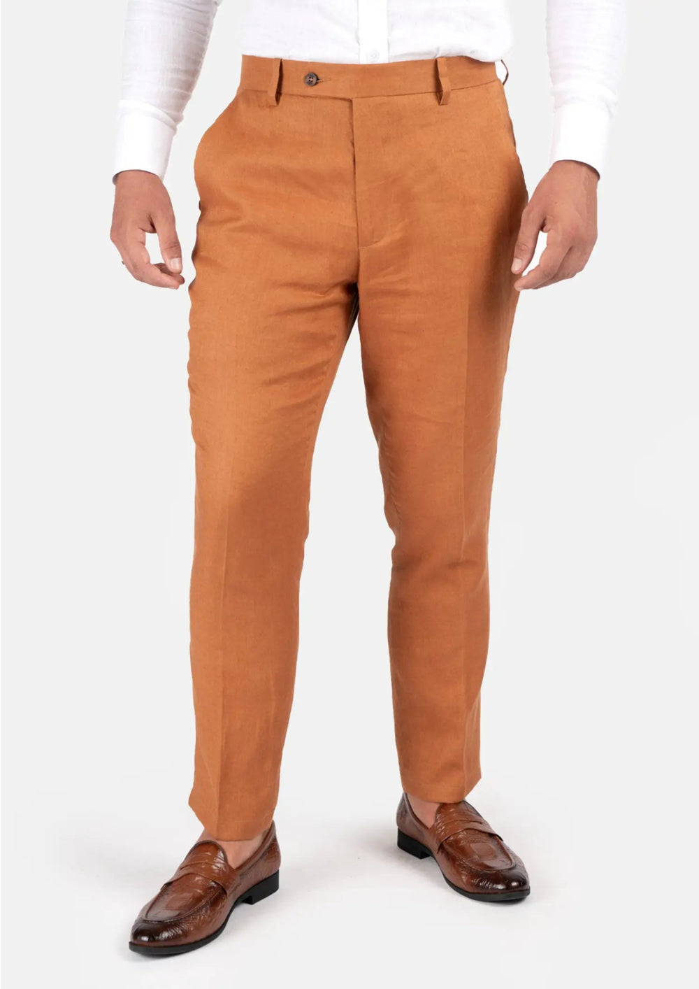 Burnt Orange Linen Pants677
