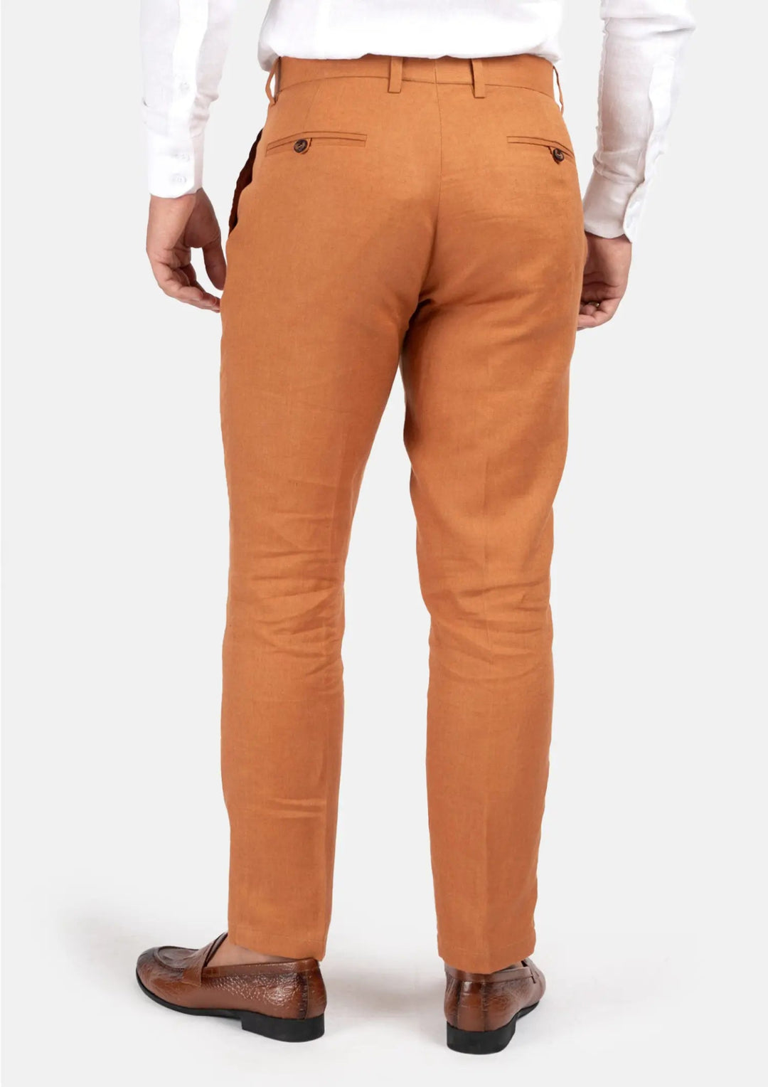 Burnt Orange Linen Pants - SARTORO