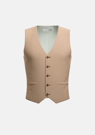 Camel Cotton Vest - SARTORO