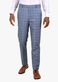 Carolina Blue Windowpane Pants - SARTORO