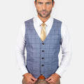 Carolina Blue Windowpane Vest - SARTORO