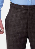 Cedar Brown Flannel Windowpane Pants - SARTORO