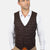 Cedar Brown Flannel Windowpane Vest - SARTORO