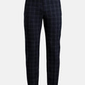 Charcoal Blue Check Flannel Pants - SARTORO