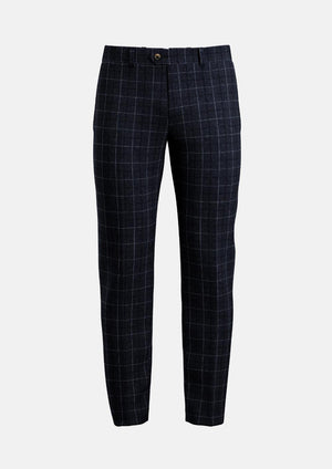Charcoal Blue Check Flannel Pants