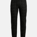 Charcoal Flannel Windowpane Pants - SARTORO