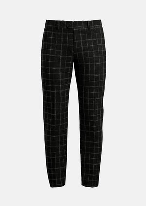 Charcoal Flannel Windowpane Pants