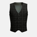 Charcoal Flannel Windowpane Vest - SARTORO