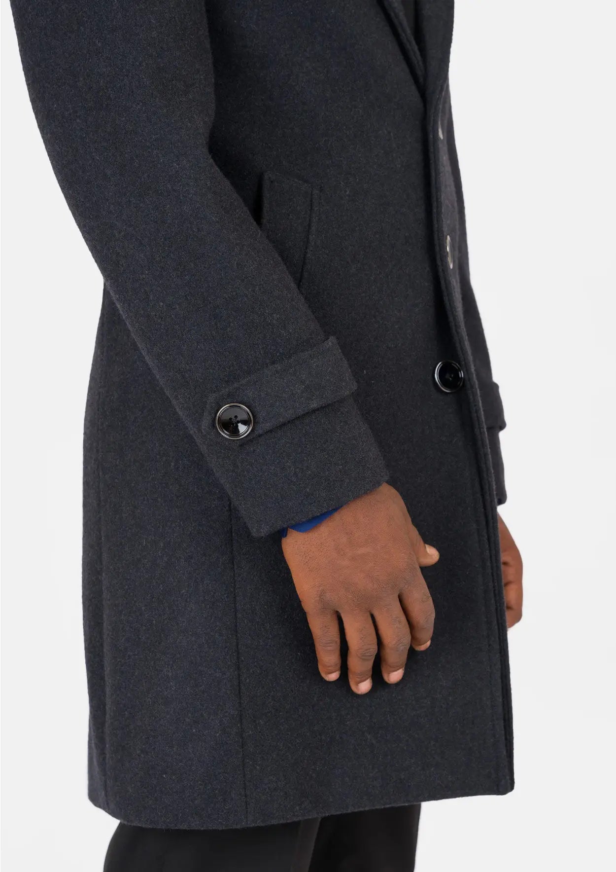 Charcoal Wool Classic Overcoat - SARTORO