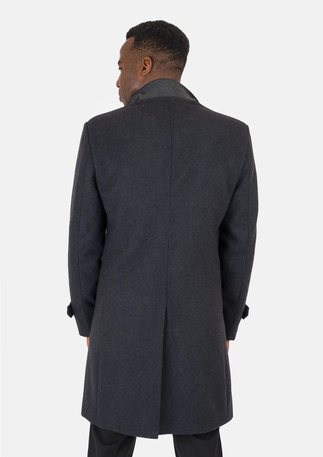 Charcoal Wool Classic Overcoat - SARTORO