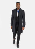 Charcoal Wool Classic Overcoat - SARTORO