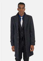 Charcoal Wool Classic Overcoat - SARTORO340