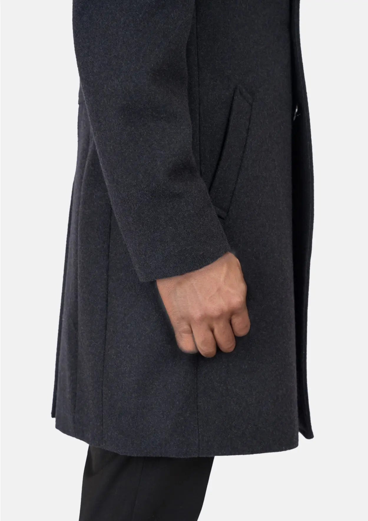 Charcoal Wool Signature Peacoat - SARTORO