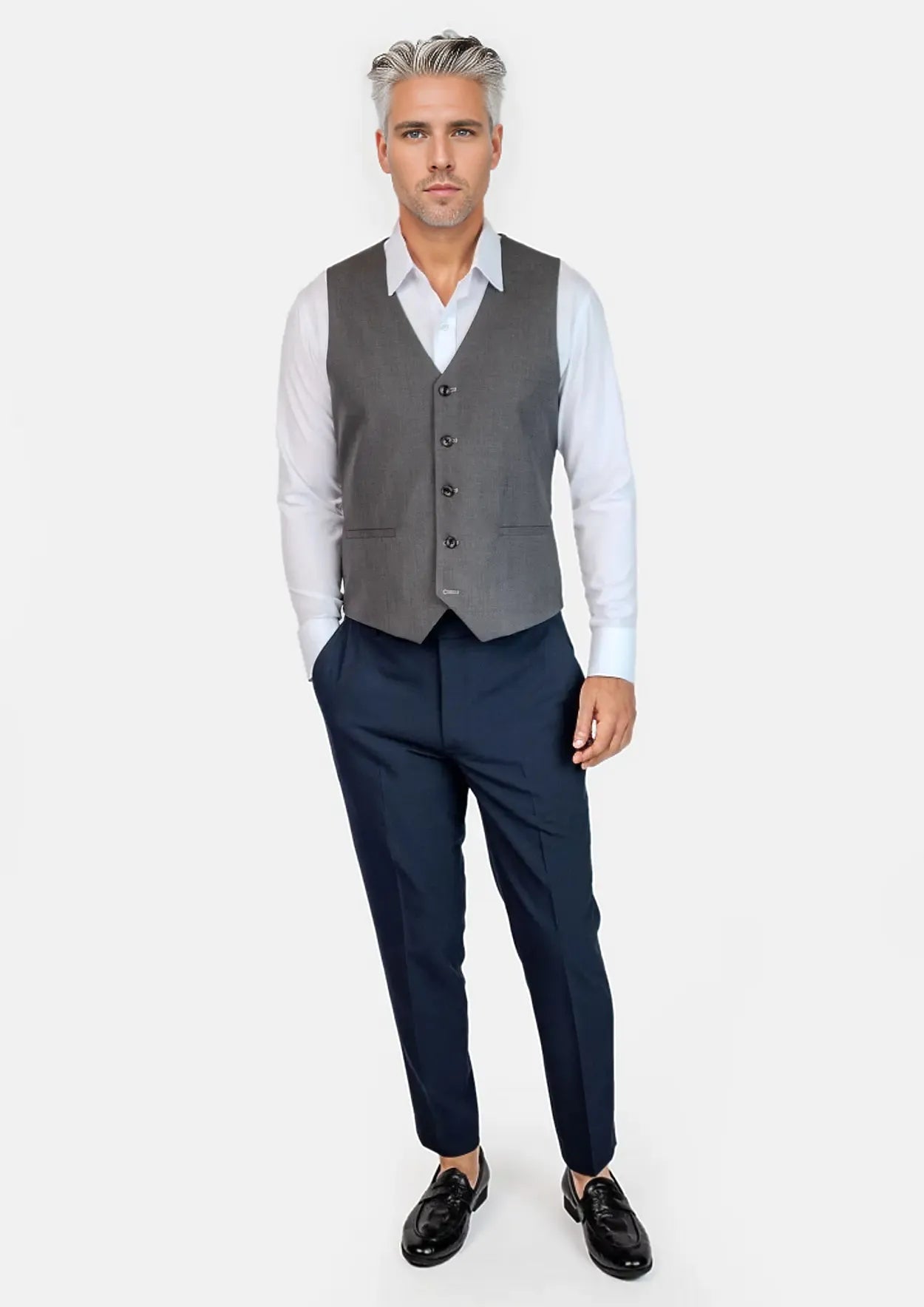 Charcoal Wool Vest - SARTORO