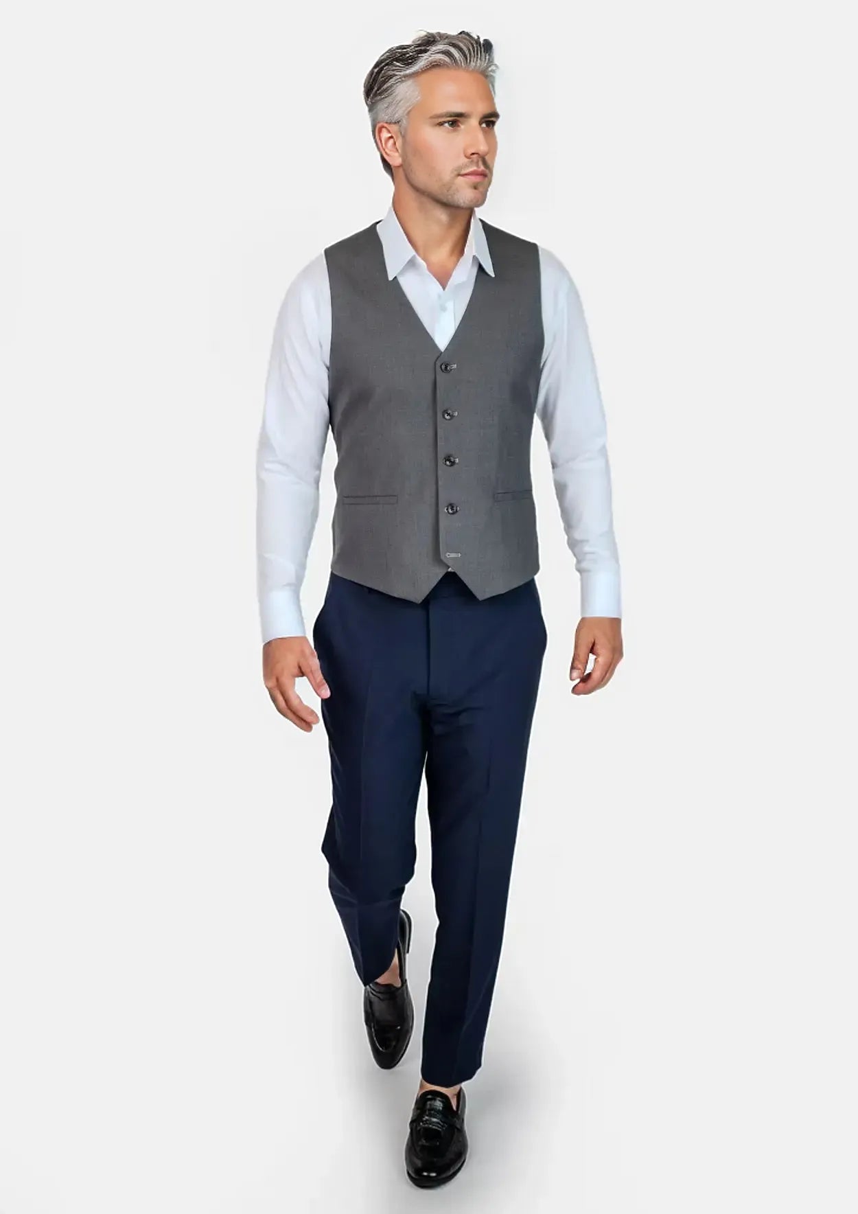 Charcoal Wool Vest - SARTORO