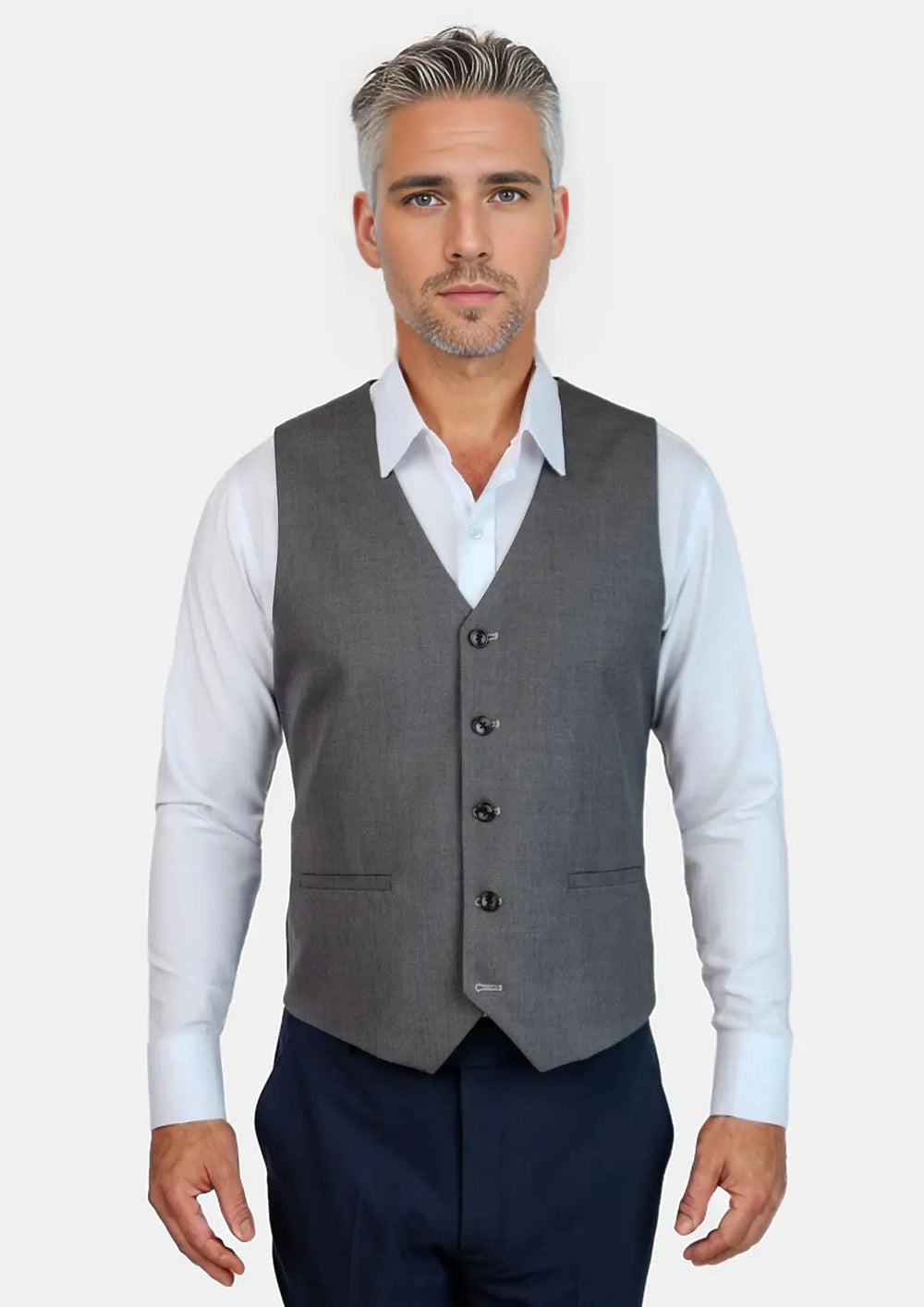 Charcoal Sharkskin Vest400