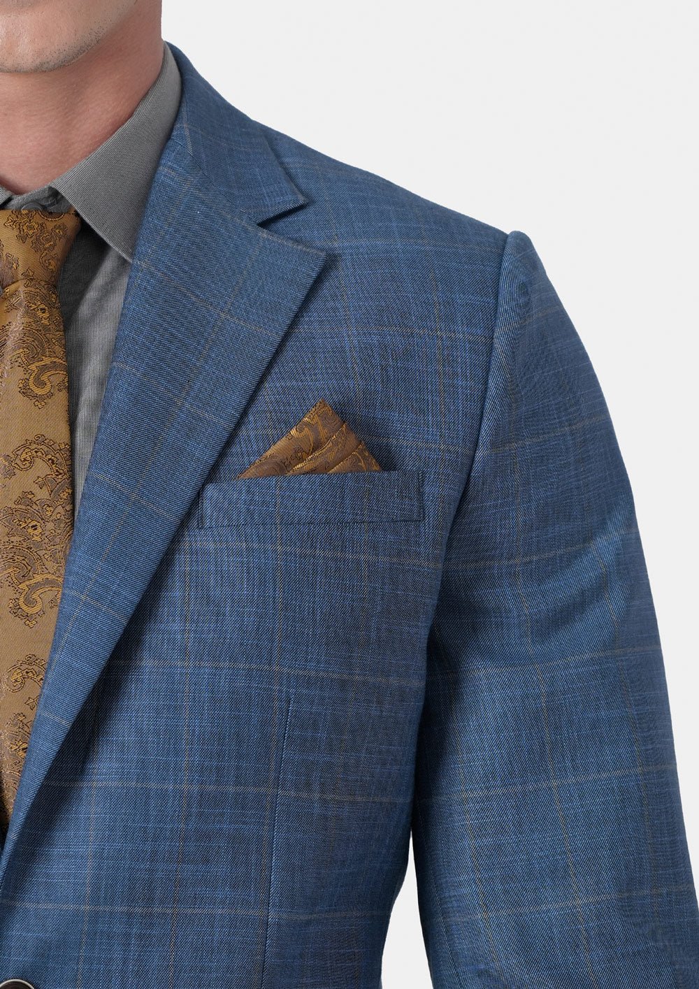 Thompson Sky Blue Windowpane Jacket - SARTORO