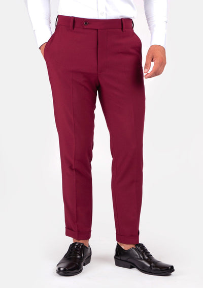 Claret Red Stretch Pants - SARTORO