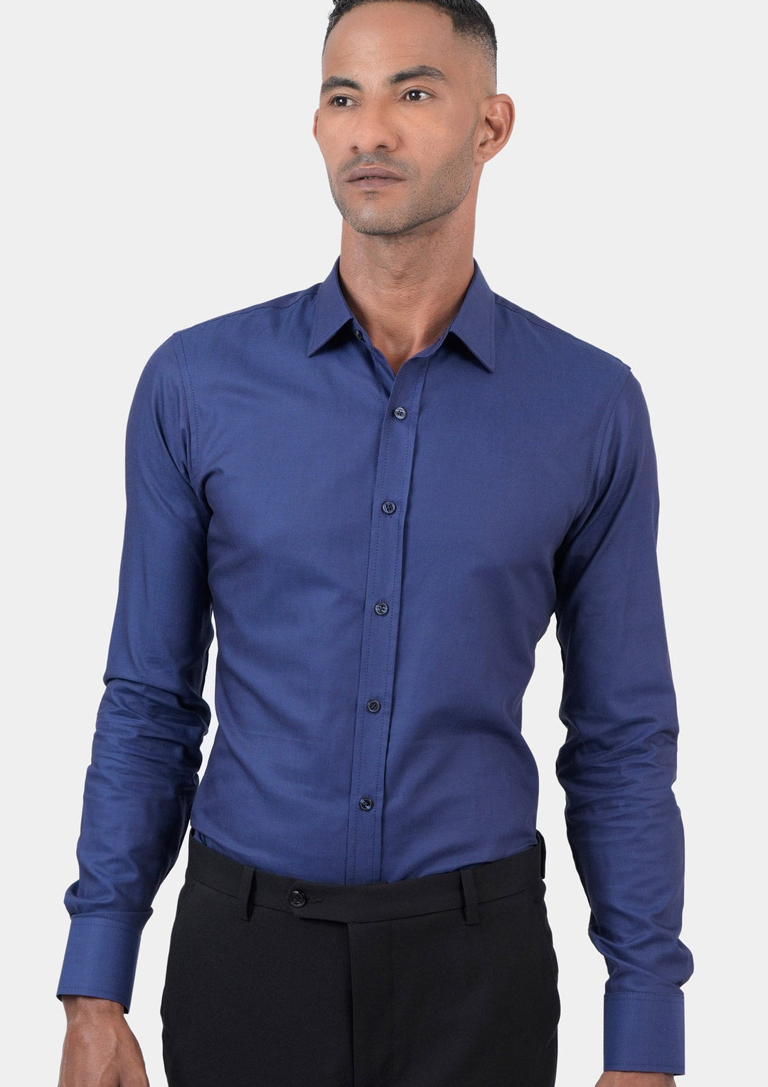 Cobalt Blue Micro Dobby Shirt - SARTORO