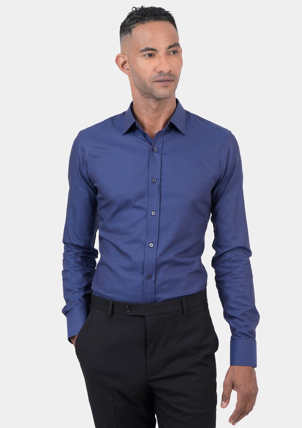 Cobalt Blue Micro Dobby Shirt - SARTORO