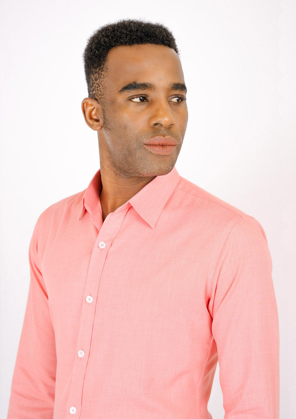 Coral Egyptian Cotton Broadcloth Shirt - SARTORO