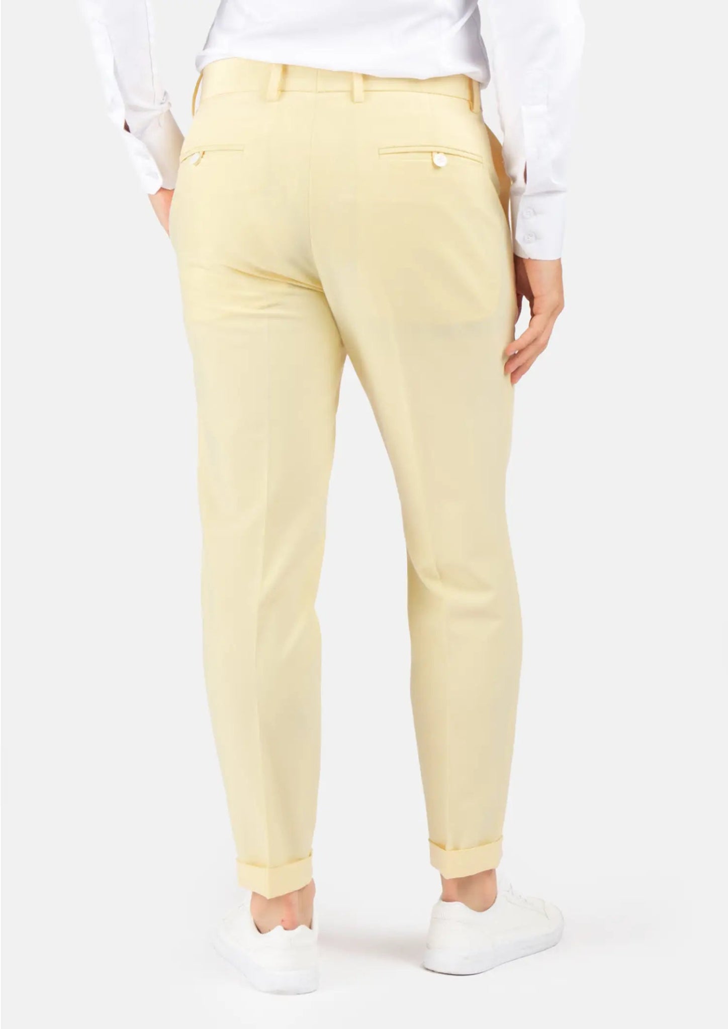 Cream Stretch Pants - SARTORO