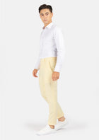 Cream Stretch Pants - SARTORO186