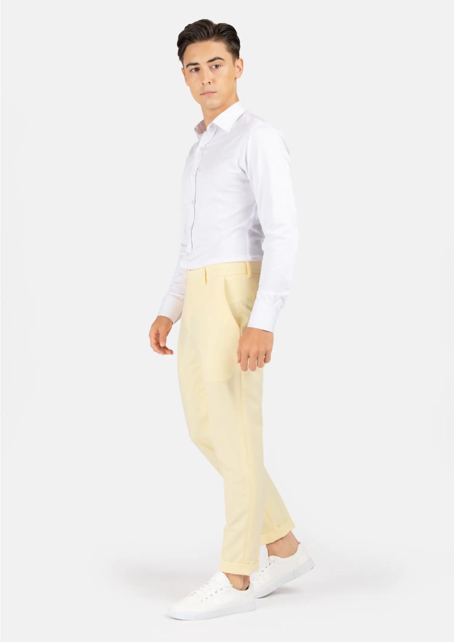 Cream Stretch Pants - SARTORO