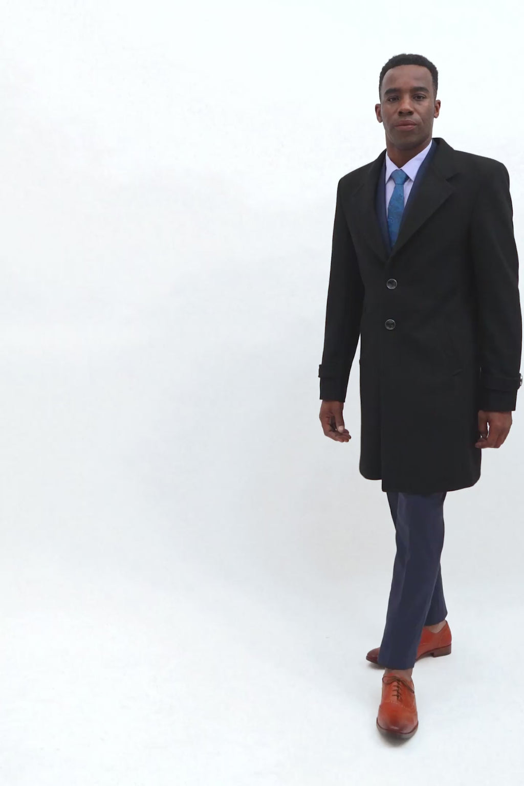 Black Wool Classic Overcoat