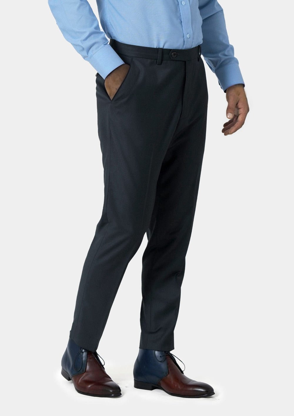 Dark Charcoal Twill Pants - SARTORO