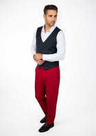 Dark Charcoal Twill Vest - SARTORO495