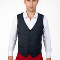 Dark Charcoal Twill Vest - SARTORO