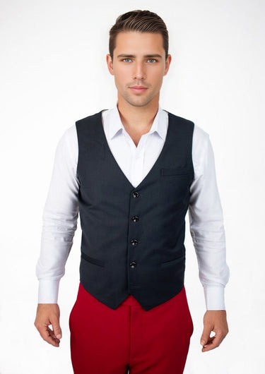 Dark Charcoal Twill Vest - SARTORO