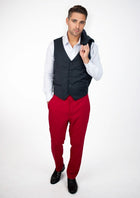 Dark Charcoal Twill Vest - SARTORO888