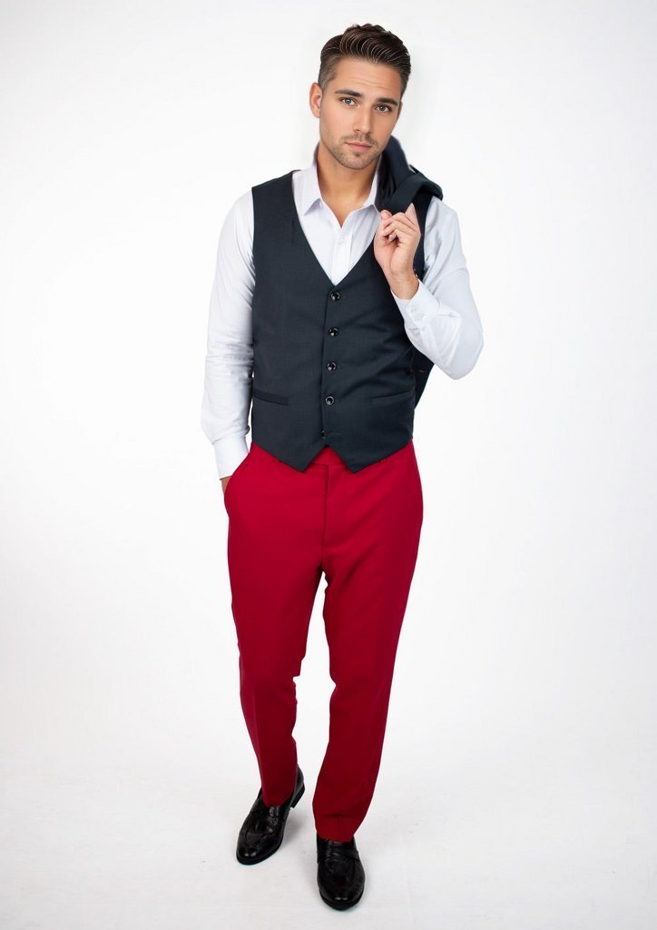 Dark Charcoal Twill Vest - SARTORO426