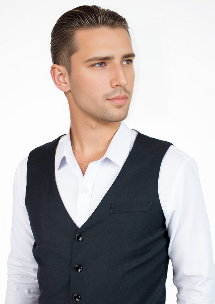 Dark Charcoal Twill Vest - SARTORO