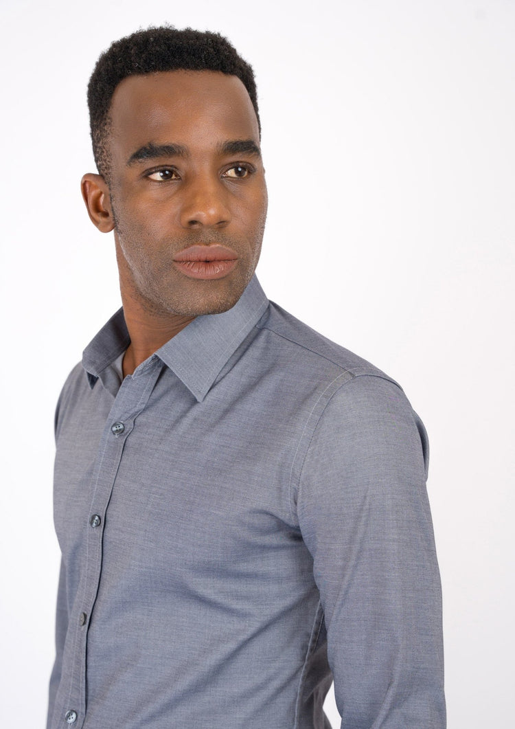 Dark Grey Ultrasoft Bamboo Shirt - SARTORO